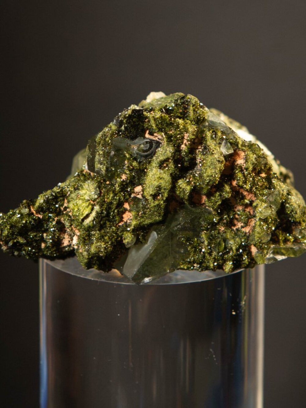Turkish Fairy Forest Epidote with Quartz Crystal Cluster Specimen 140g